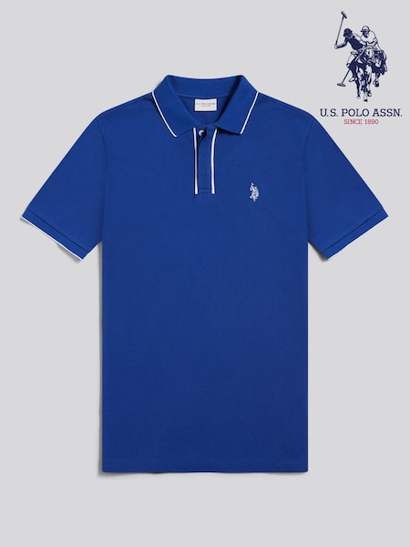 U.S. Polo Assn. Blue Piped Polo Shirt (W18294) | £55