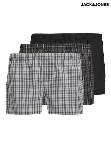 JACK & JONES Grey Cotton Boxers 3 Pack (W18323) | £25