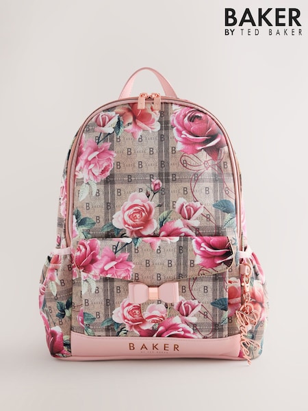Multi - Baker By Ted Baker Back To School Floral Monogram Bow Backpack