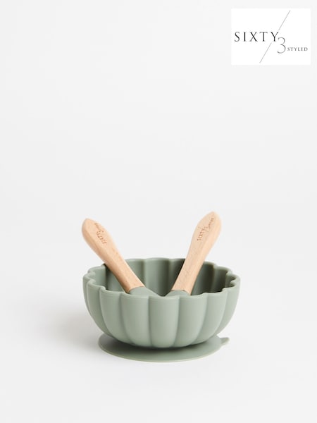 Sixty3 Styled Sage Little Daphne Baby Dinnerware Bowl Set (W18472) | £20