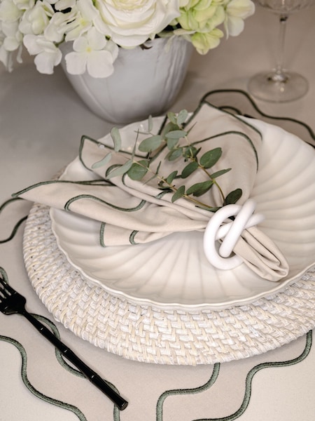 Sixty3 Styled White Rattan Placemat (W18477) | £80