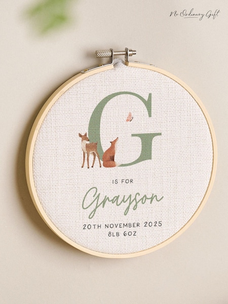 Personalised Woodland Animals Initial Hoop by No Ordinary Gift (W18630) | £25