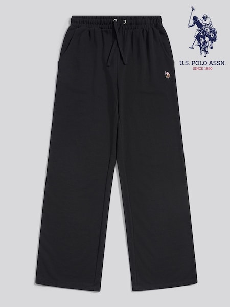 U.S. Polo Assn Black Ground Tonal Double Horsemen Roll Cuff Joggers (W18706) | £50