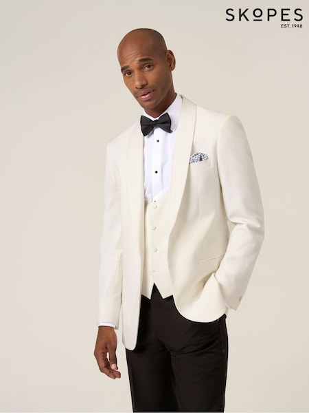 Skopes White Bogart Scoop Suit Waistcoat (W18765) | £49
