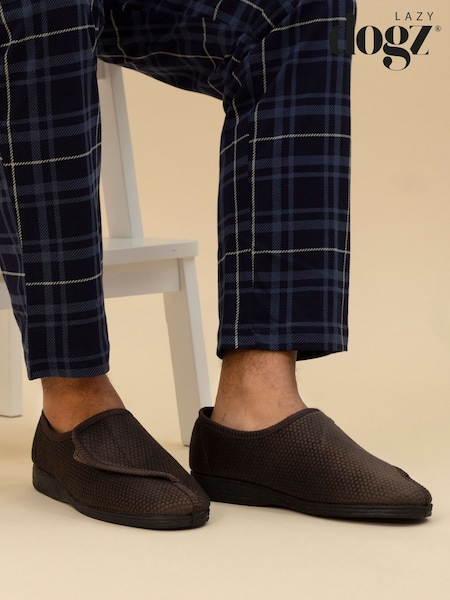 Lazy Dogz Blue Columbus III Hook and Loop Slippers (W18837) | £28