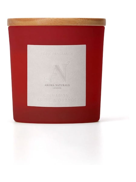 Aroma Naturals Red Frosted Cinnamon Clove & Orange Candle (W19015) | £20