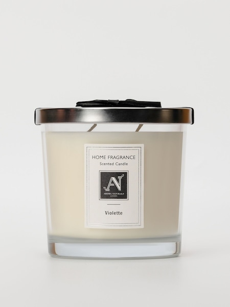 Aroma Naturals Clear Minimalist Luxe Violette 2 Wick Candle (W19026) | £20