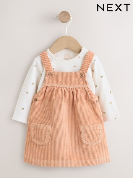 Rust Brown - Cord Baby Bodysuit And Pinafore Set 2 Piece (0mths-2yrs)