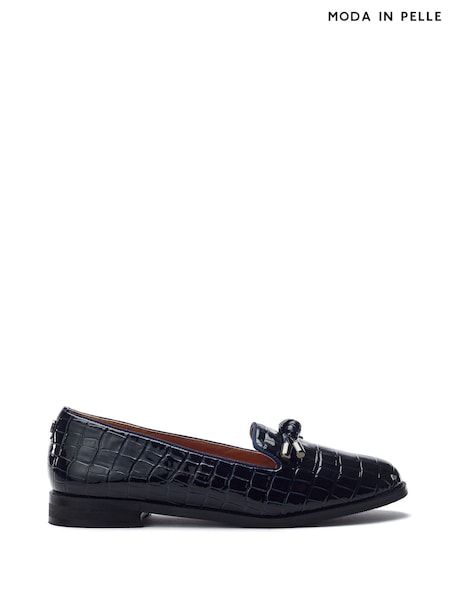Moda in Pelle Blue Fillipa Flat Tassel Trim Loafers (W19115) | £79