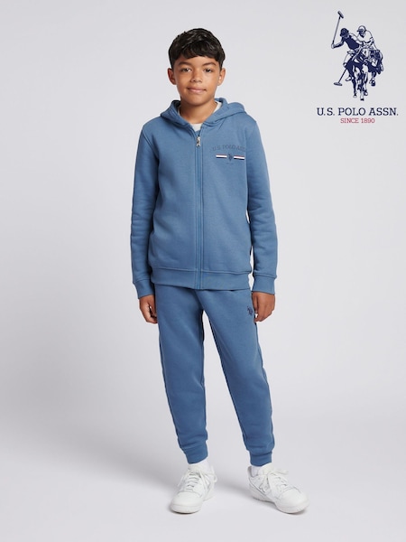 U.S. Polo Assn Blue Graphic Zip Hoodie & Joggers Set (W19151) | £80 - £96