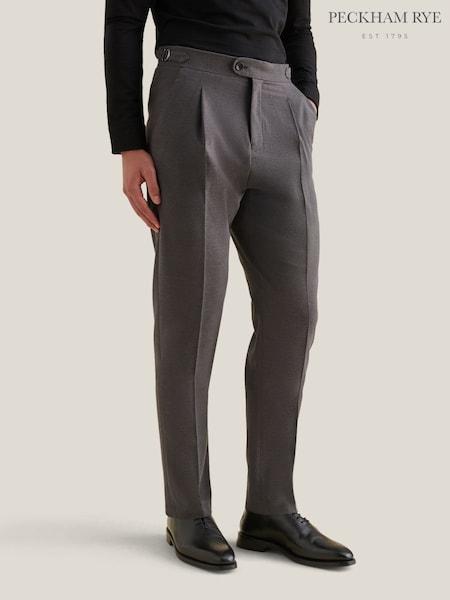 Peckham Rye Brown Smart High Waisted Trousers (W19203) | £80