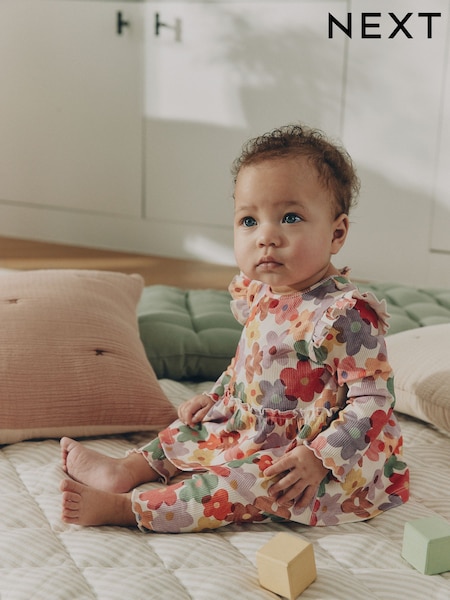 White Floral - Peplum Top And Leggings Baby Set (0mths-2yrs)