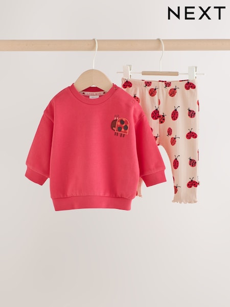Red Ladybird - Sweat Top And Leggings Set (0mths-2yrs)