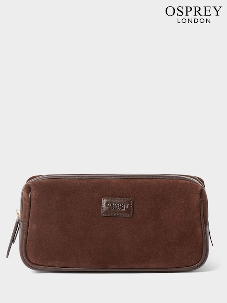 Osprey London The Mocha Suede Brown Washbag (W19274) | £65