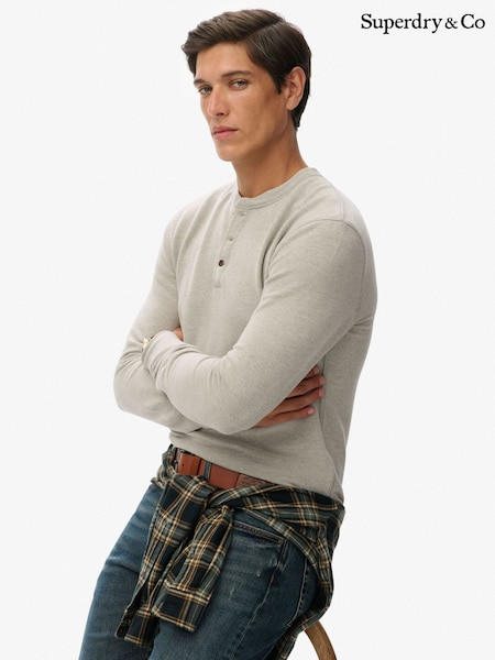 Superdry Grey The Merchant Store Grandad Top (W19420) | £35
