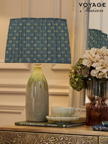 Voyage Maison Denim Raja Pleated Scalloped Lamp Shade (W19663) | £42