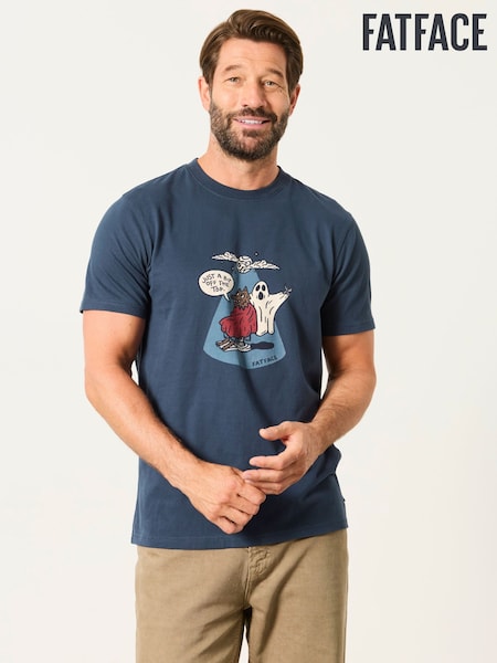 Navy - Regular Fatface Graphic T-shirt