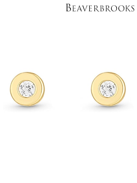 Beaverbrooks 9ct Yellow Gold Cubic Zirconia Stud Earrings (W20187) | £95