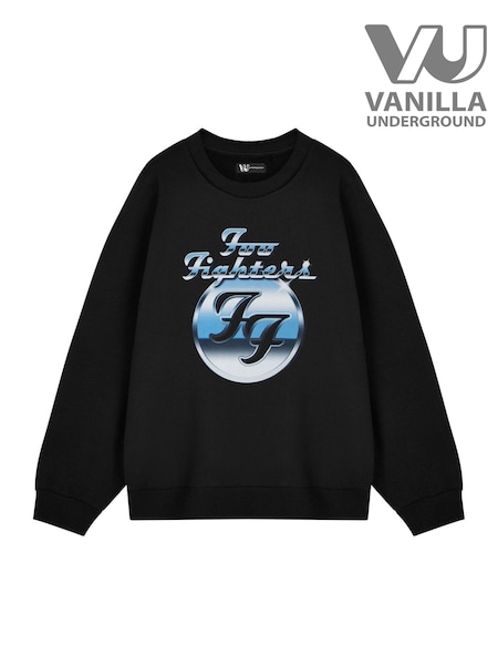 Vanilla Underground Black Foo Fighters Metal Shine Sweatshirt (W20341) | £30