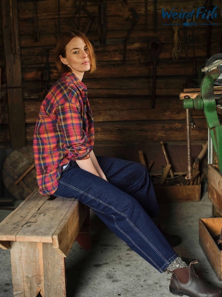 Weird Fish Blue Beryl Barrell Jeans (W20387) | £60