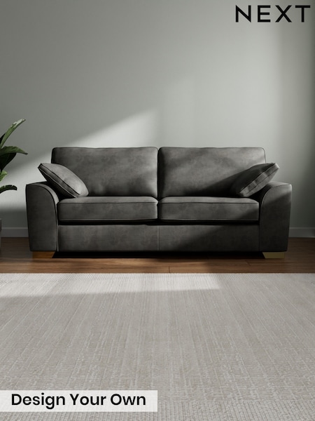 Monza Faux Leather Easy Clean/Dark Grey Stamford (W20493) | £1,250