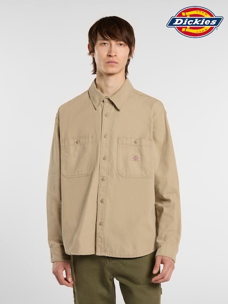 Dickies Sand Canvas Button Through Shirt (W20506) | £65