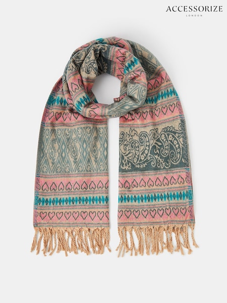 Accessorize Cream Meeka Paisley Blanket Scarf (W20566) | £30