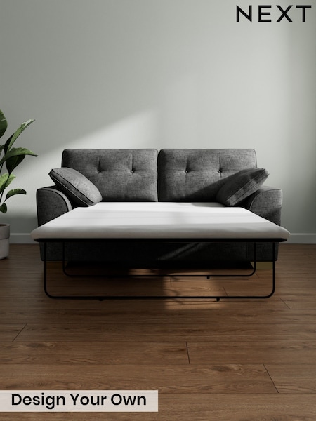 Boucle Weave Easy Clean/Charcoal Grey Stamford Buttoned Back (W20575) | £1,275