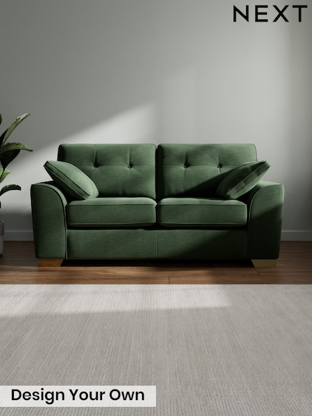 Fine Chenille Easy Clean/Mid Khaki Green Stamford Buttoned Back (W20608) | £1,199