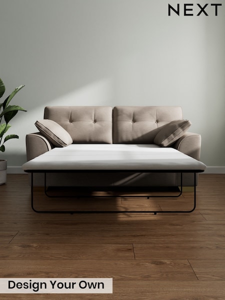 Fine Chenille Easy Clean/Mid Taupe Brown Stamford Buttoned Back (W20613) | £1,399