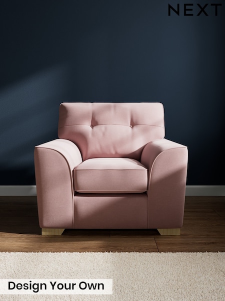 Natural Mix/Light Rose Pink Stamford Buttoned Back (W20620) | £899