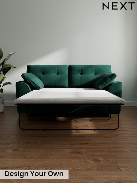 Plush Velvet Easy Clean/Bottle Green Stamford Buttoned Back (W20633) | £1,399
