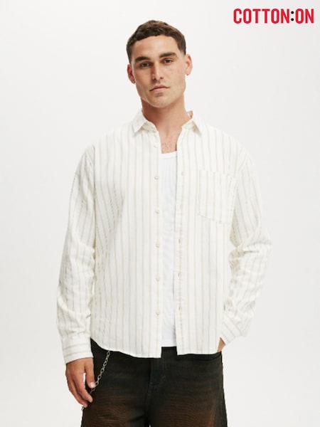 Cotton On White Luca Long Sleeve Shirt (W20723) | £35