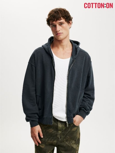 Cotton On Black Cropped Zip Up Hoodie (W20734) | £45