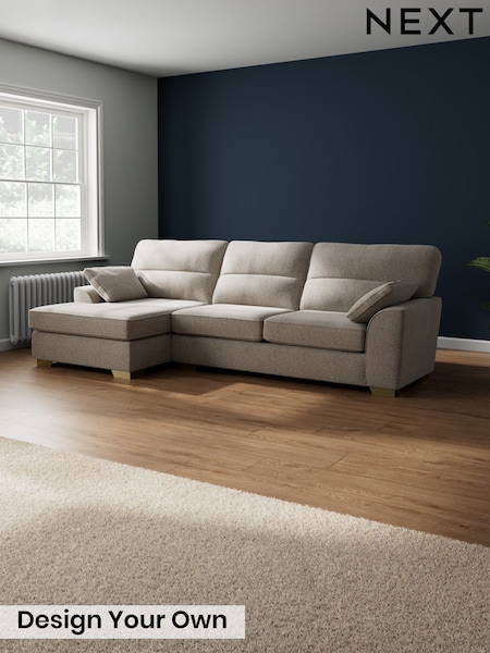 Chunky Boucle Easy Clean/Dove Stamford Highback (W20745) | £2,025