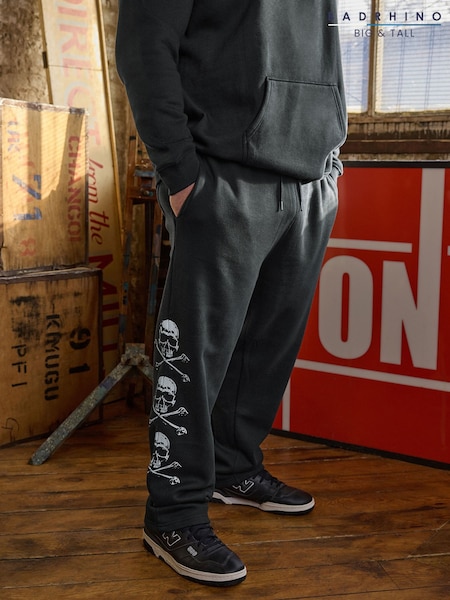 BadRhino Big & Tall Black Skull Joggers (W20826) | £32