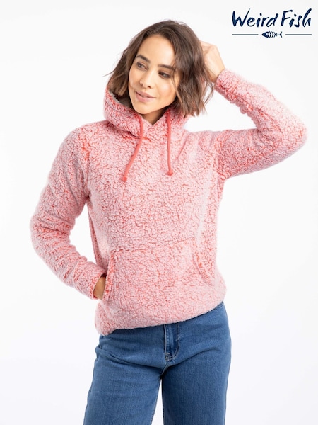 Weird Fish Pink Yara Cosy Fleece Hoodie (W20852) | £70