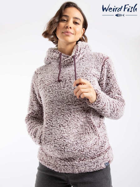 Weird Fish Purple Yara Cosy Fleece Hoodie (W20874) | £70