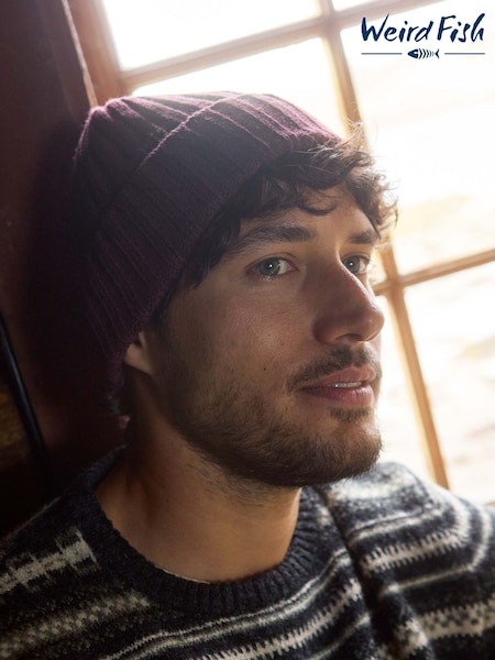 Weird Fish Purple Monreith Beanie Hat (W20884) | £25
