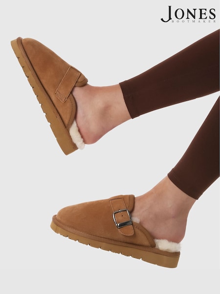 Jones Bootmaker Brown Fiora Leather Mule Slippers (W20901) | £49