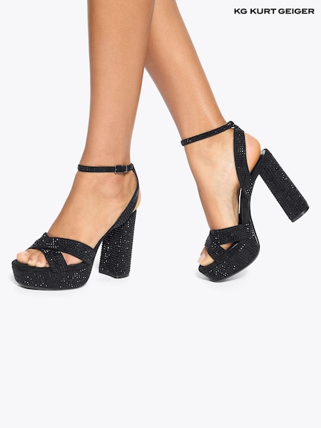 KG Kurt Geiger Black Silo Gem Sandals (W21078) | £149