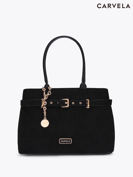 Carvela Black Gia Belted Tote Bag (W21088) | £139