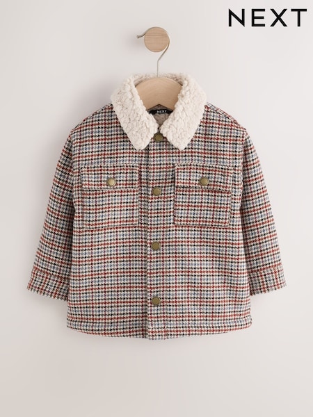 Heritage Check - Borg Lined Shacket (3mths-7yrs)