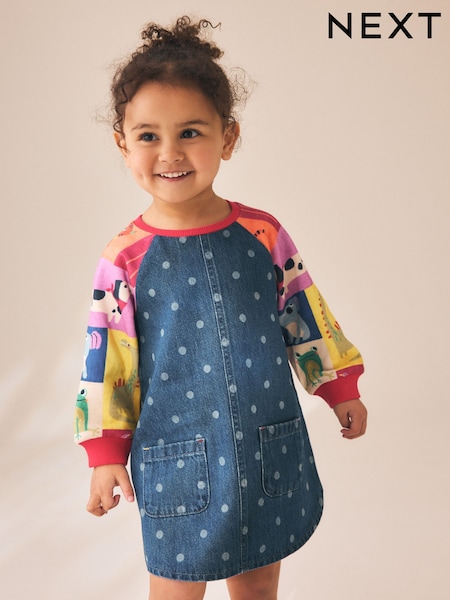 Animal Charcater - Raglan Denim Dress (3mths-8yrs)