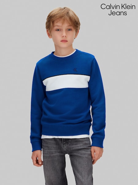 Calvin Klein Jeans Blue Colourblock Sweatshirt (W21155) | £60 - £70