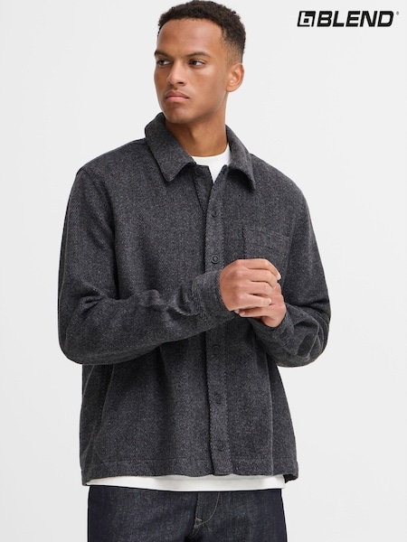 Blend Grey Slate Grey Herringbone Jacket (W21200) | £70