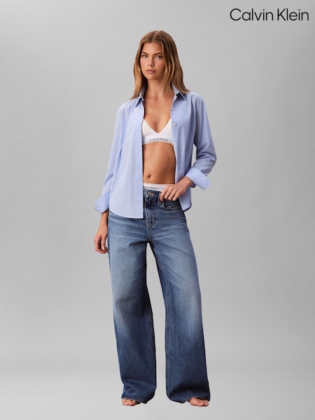 Calvin Klein Blue Wide Leg Jeans (W21273) | £110