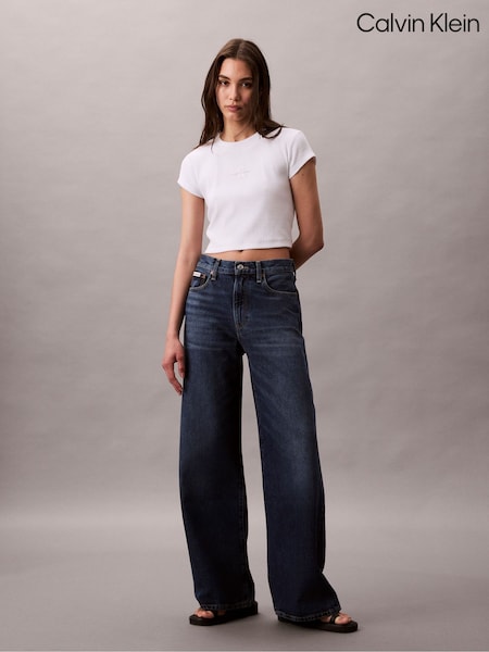Calvin Klein Blue Wide Leg Jeans (W21289) | £110