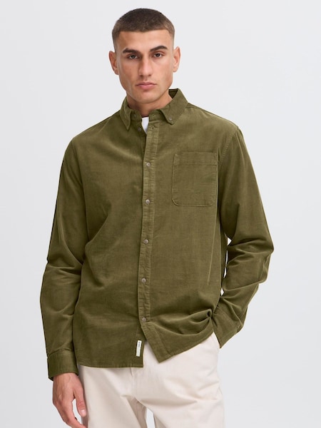 !Solid Green Corduroy Relaxed Shirt (W21324) | £50