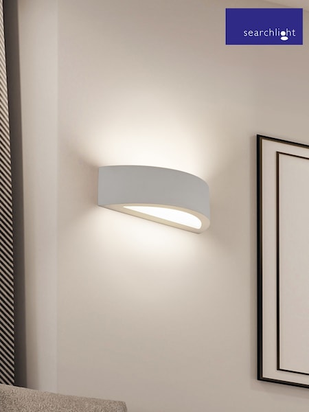 Searchlight Plaster White and Frosted Cad 9W 3000k Wall Light (W21447) | £96